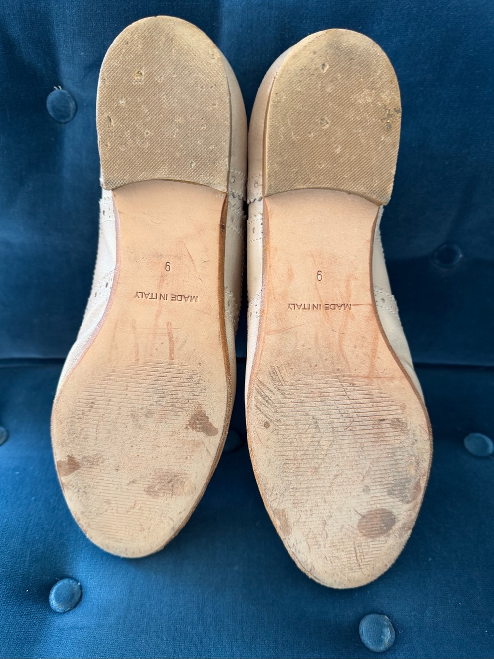 Garnet Hill Women's Tan Leather Wingtip Oxfords - Picture 4 of 4